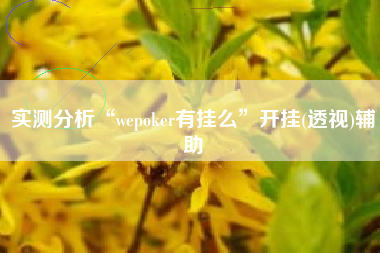 实测分析“wepoker有挂么”开挂(透视)辅助