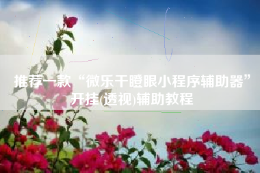 推荐一款“微乐干瞪眼小程序辅助器	”开挂(透视)辅助教程