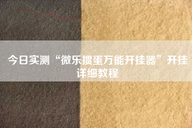 今日实测“微乐掼蛋万能开挂器”开挂详细教程