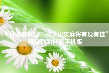 今日必看教程“微乐山东麻将有没有挂”科技辅助神器手机版