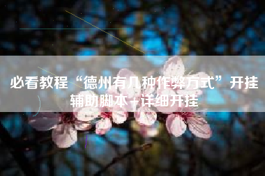 必看教程“德州有几种作弊方式”开挂辅助脚本+详细开挂