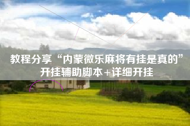 教程分享“内蒙微乐麻将有挂是真的”开挂辅助脚本+详细开挂