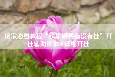 玩家必看教程“欢乐麻将有没有挂”开挂辅助脚本+详细开挂