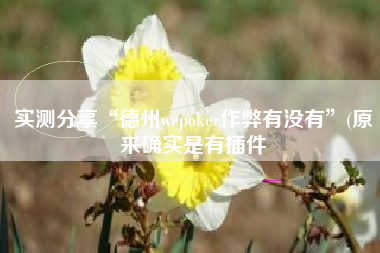 实测分享“德州wepoker作弊有没有”(原来确实是有插件