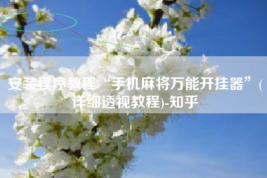 安装程序教程“手机麻将万能开挂器”(详细透视教程)-知乎