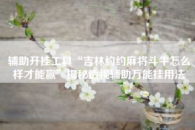 辅助开挂工具“吉林约约麻将斗牛怎么样才能赢”揭秘透视辅助万能挂用法