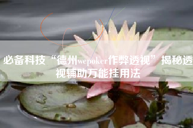 必备科技“德州wepoker作弊透视”揭秘透视辅助万能挂用法