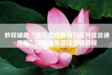 教程辅助“微乐捉鸡麻将万能开挂器通用版”详细分享装挂步骤教程