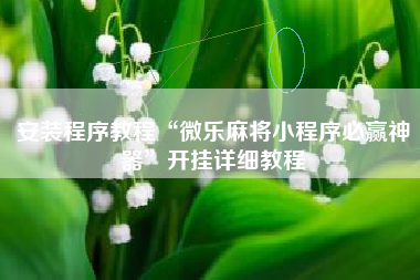 安装程序教程“微乐麻将小程序必赢神器”开挂详细教程
