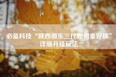 必备科技“陕西微乐三代如何拿好牌”详细开挂玩法