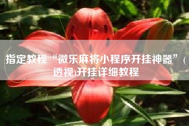 指定教程“微乐麻将小程序开挂神器”(透视)开挂详细教程