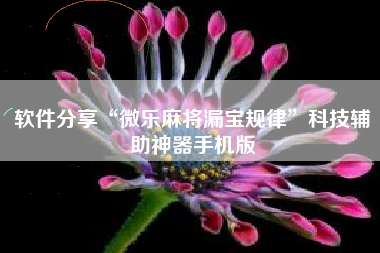 软件分享“微乐麻将漏宝规律	”科技辅助神器手机版