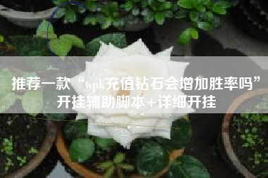 推荐一款“wpk充值钻石会增加胜率吗	”开挂辅助脚本+详细开挂