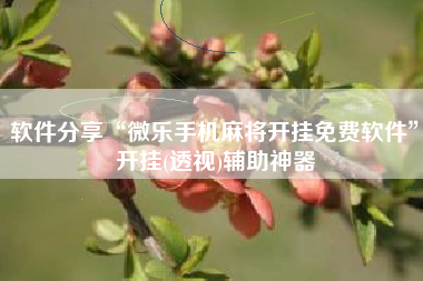 软件分享“微乐手机麻将开挂免费软件”开挂(透视)辅助神器