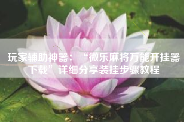 玩家辅助神器：“微乐麻将万能开挂器下载”详细分享装挂步骤教程