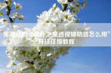 实测分析“德扑之星透视辅助器怎么用	”开挂详细教程