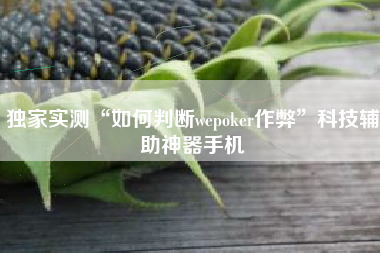 独家实测“如何判断wepoker作弊”科技辅助神器手机