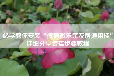 必学教你安装“微信微乐亲友房通用挂	”详细分享装挂步骤教程