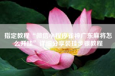 指定教程“微信小程序雀神广东麻将怎么开挂”详细分享装挂步骤教程