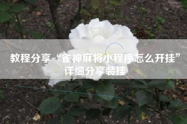 教程分享“雀神麻将小程序怎么开挂	”详细分享装挂
