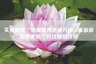 实操教程“智星德州透视开挂ios版最新版本更新”开挂辅助详细