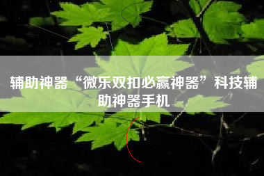 辅助神器“微乐双扣必赢神器	”科技辅助神器手机
