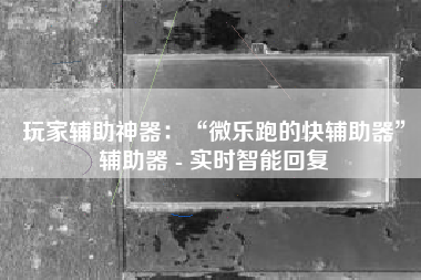 玩家辅助神器：“微乐跑的快辅助器”辅助器 - 实时智能回复