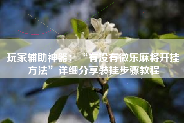 玩家辅助神器：“有没有微乐麻将开挂方法”详细分享装挂步骤教程