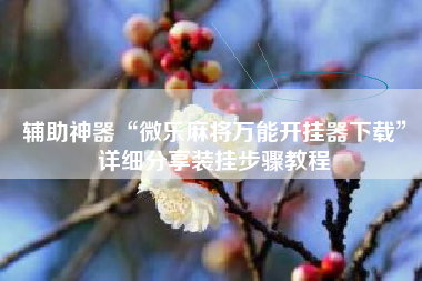 辅助神器“微乐麻将万能开挂器下载	”详细分享装挂步骤教程