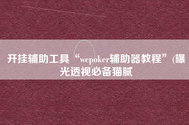 开挂辅助工具“wepoker辅助器教程”(曝光透视必备猫腻