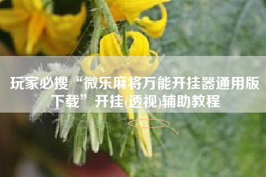 玩家必搜“微乐麻将万能开挂器通用版下载”开挂(透视)辅助教程