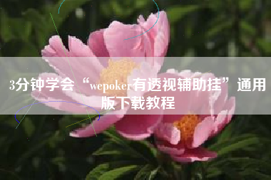 3分钟学会“wepoker有透视辅助挂”通用版下载教程