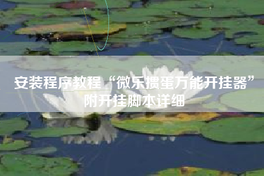 安装程序教程“微乐掼蛋万能开挂器”附开挂脚本详细