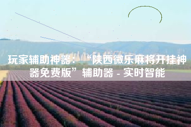 玩家辅助神器：“陕西微乐麻将开挂神器免费版”辅助器 - 实时智能