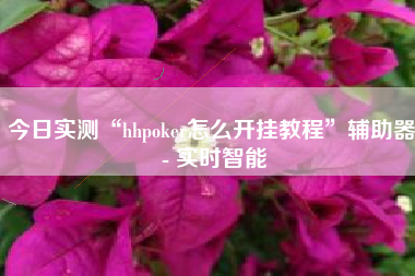 今日实测“hhpoker怎么开挂教程”辅助器 - 实时智能