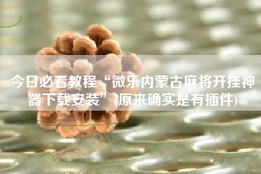 今日必看教程“微乐内蒙古麻将开挂神器下载安装”(原来确实是有插件)