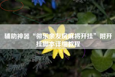 辅助神器“微乐亲友房麻将开挂”附开挂脚本详细教程