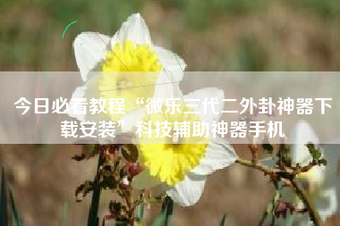 今日必看教程“微乐三代二外卦神器下载安装”科技辅助神器手机