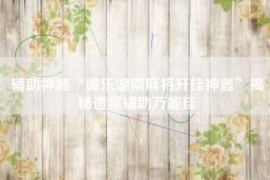 辅助神器“微乐湖南麻将开挂神器	”揭秘透视辅助万能挂