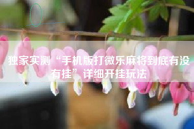 独家实测“手机版打微乐麻将到底有没有挂”详细开挂玩法