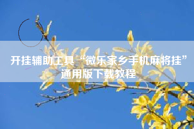 开挂辅助工具“微乐家乡手机麻将挂	”通用版下载教程