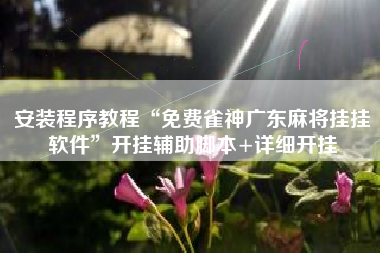 安装程序教程“免费雀神广东麻将挂挂软件	”开挂辅助脚本+详细开挂