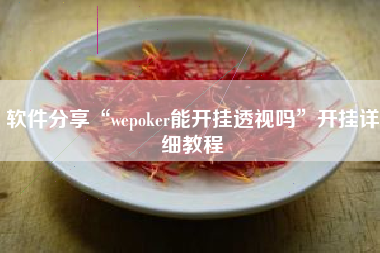 软件分享“wepoker能开挂透视吗”开挂详细教程 软件分享“wepoker能开挂透视吗”开挂详细教程