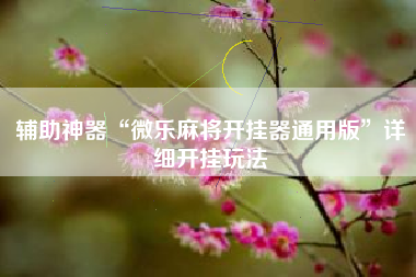 辅助神器“微乐麻将开挂器通用版”详细开挂玩法