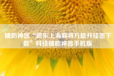 辅助神器“微乐上海麻将万能开挂器下载	”科技辅助神器手机版