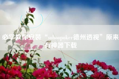 必学教你安装“sohoopoker德州透视	”原来有神器下载