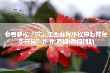 必看教程“微乐江西麻将小程序怎样免费开挂	”作弊(透视)透视辅助