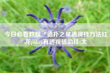 今日必看教程“德扑之星透视挂方法红龙poker有透视辅助挂(太