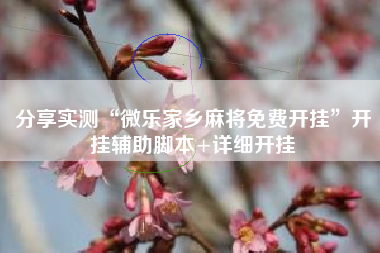 分享实测“微乐家乡麻将免费开挂	”开挂辅助脚本+详细开挂