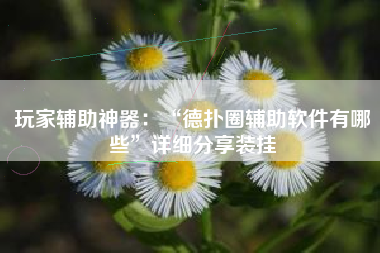 玩家辅助神器：“德扑圈辅助软件有哪些	”详细分享装挂